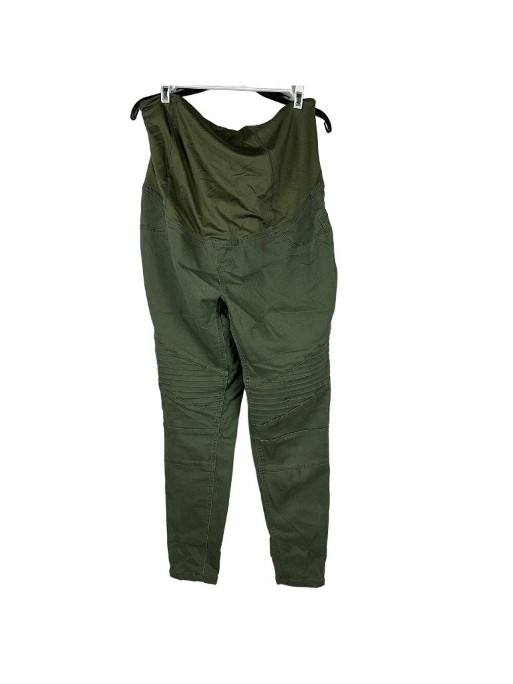 Isabel Maternity Olive Green Jeggings Full Panel Size 10 Stretch Fabric Zipper